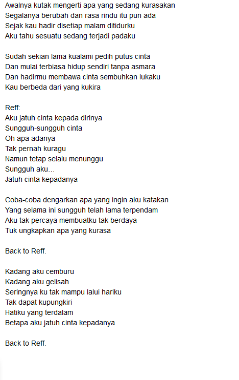 Lirik dan chord roulette aku jatuh cinta kamu Lirik dan chord roulette aku jatuh cinta kamu